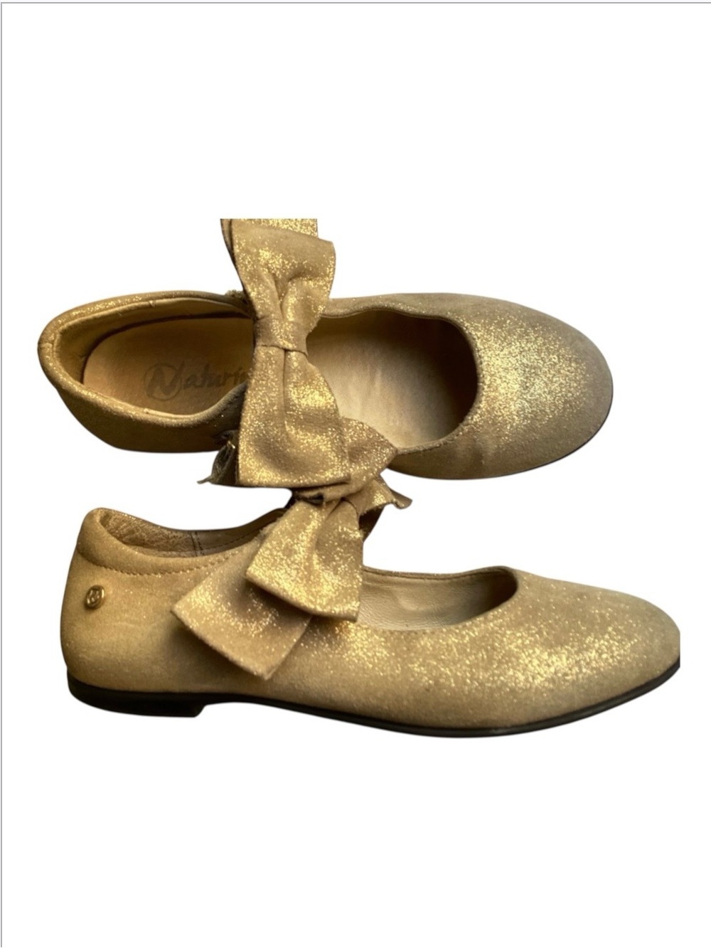 Naturino Sparkly Gold Suede Maryjaneโs